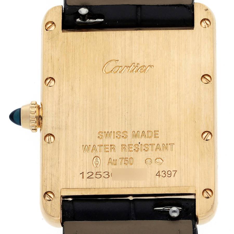 Cartier Tank Louis Yellow Gold Silver Dial Mens Watch WGTA0067 Card
