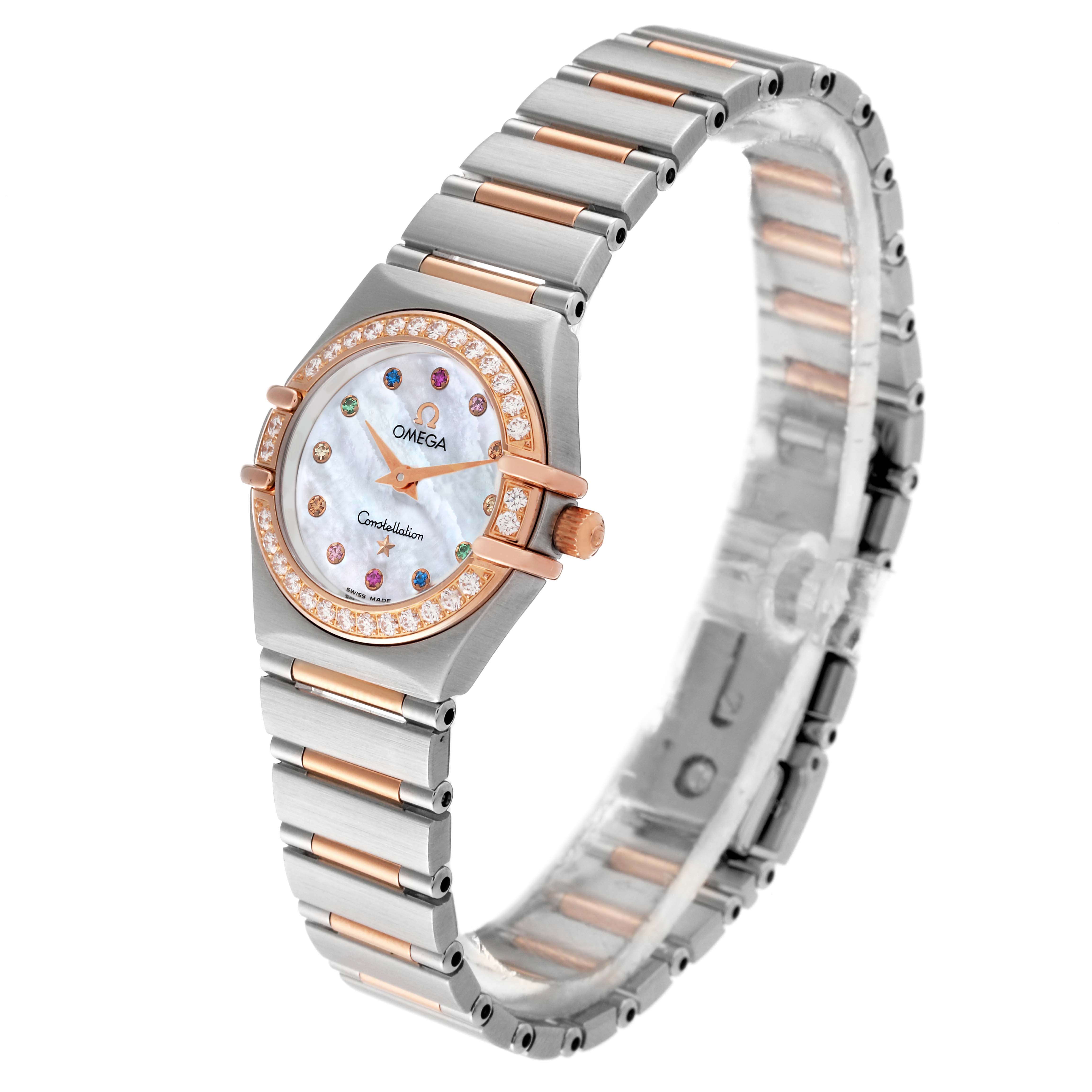 Omega Constellation Steel Rose Gold MOP Diamond Ladies Watch 22.5 MM 1360.79.00