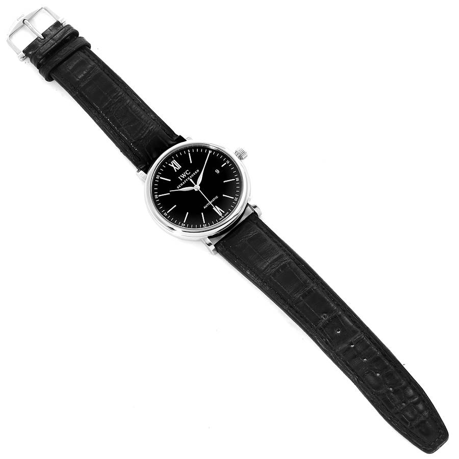 IWC Portofino Black Dial Automatic Steel Mens Watch IW356502