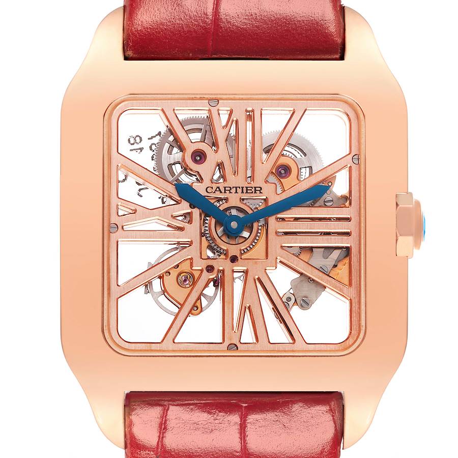 Cartier Santos Dumont Skeleton Dial Rose Gold Watch W2020057