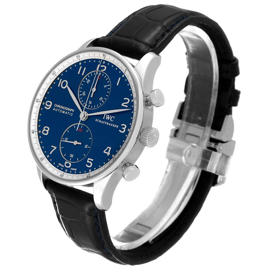 IWC Portuguese Chronograph Blue Dial Steel Mens Watch IW371432