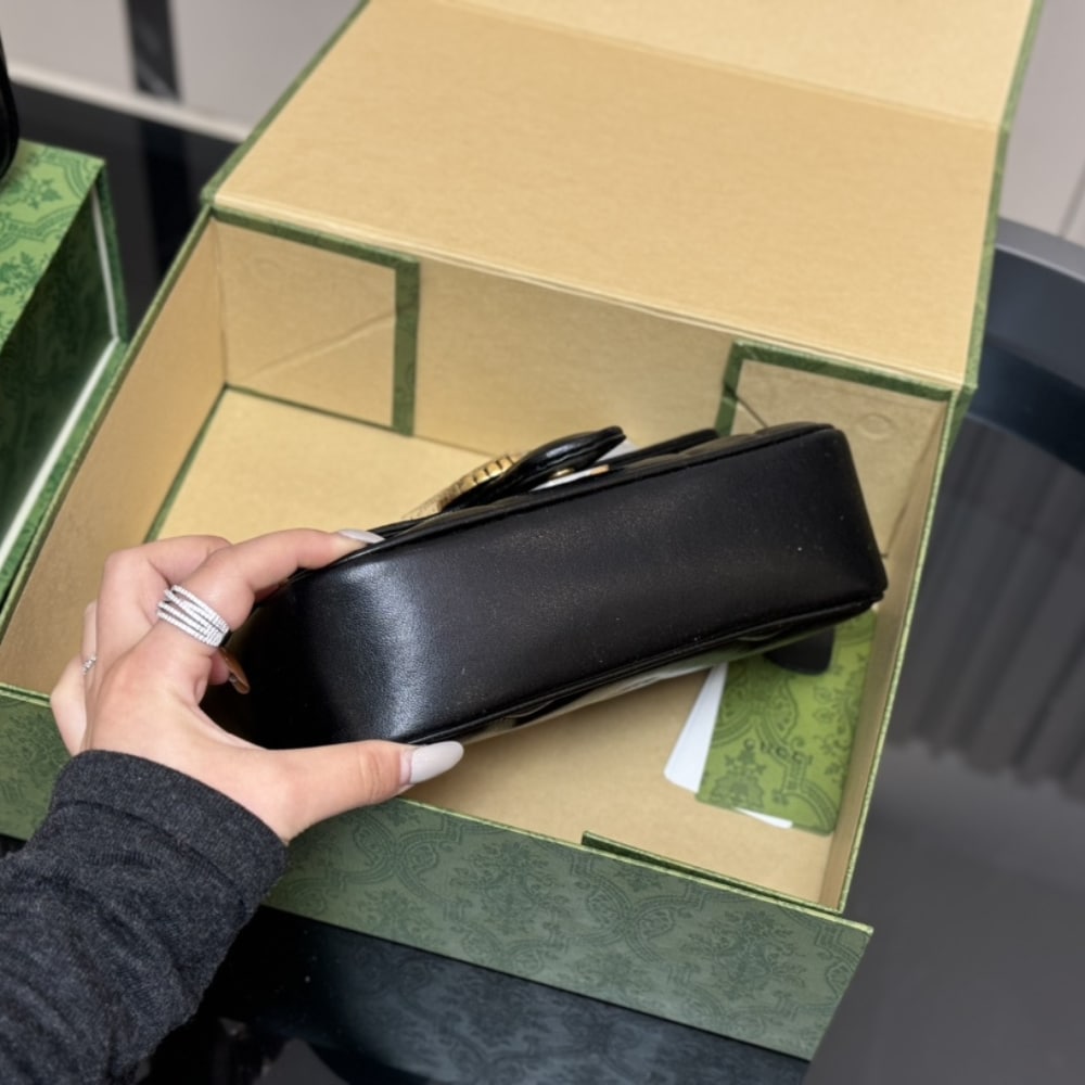 Gucci Gg Marmont Small Shoulder Bag Black 26Cm 443497 Aacpg 1000