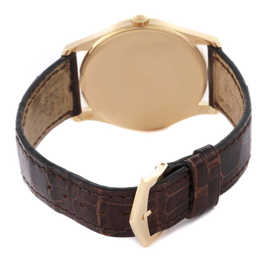 Patek Philippe Calatrava Yellow Gold Silver Dial Mens Watch 5196J