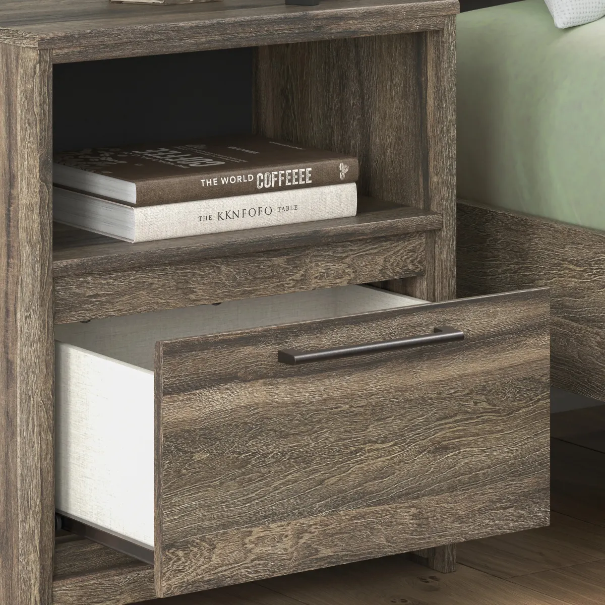 Modern Solid Wood One Drawer Nightstand