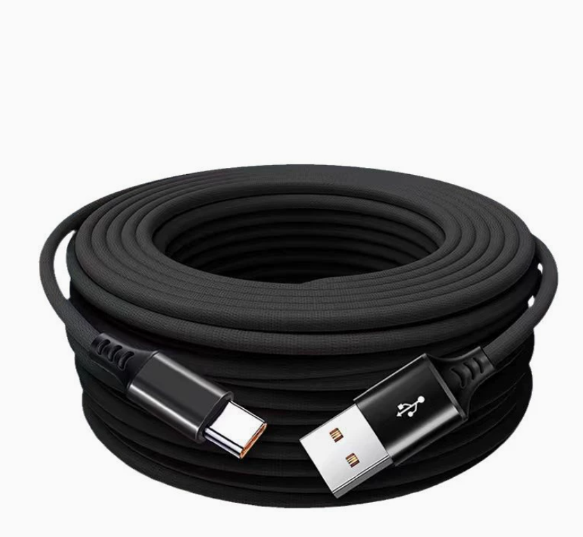 Long-Reach Braided USB to USB-C Extension Cable