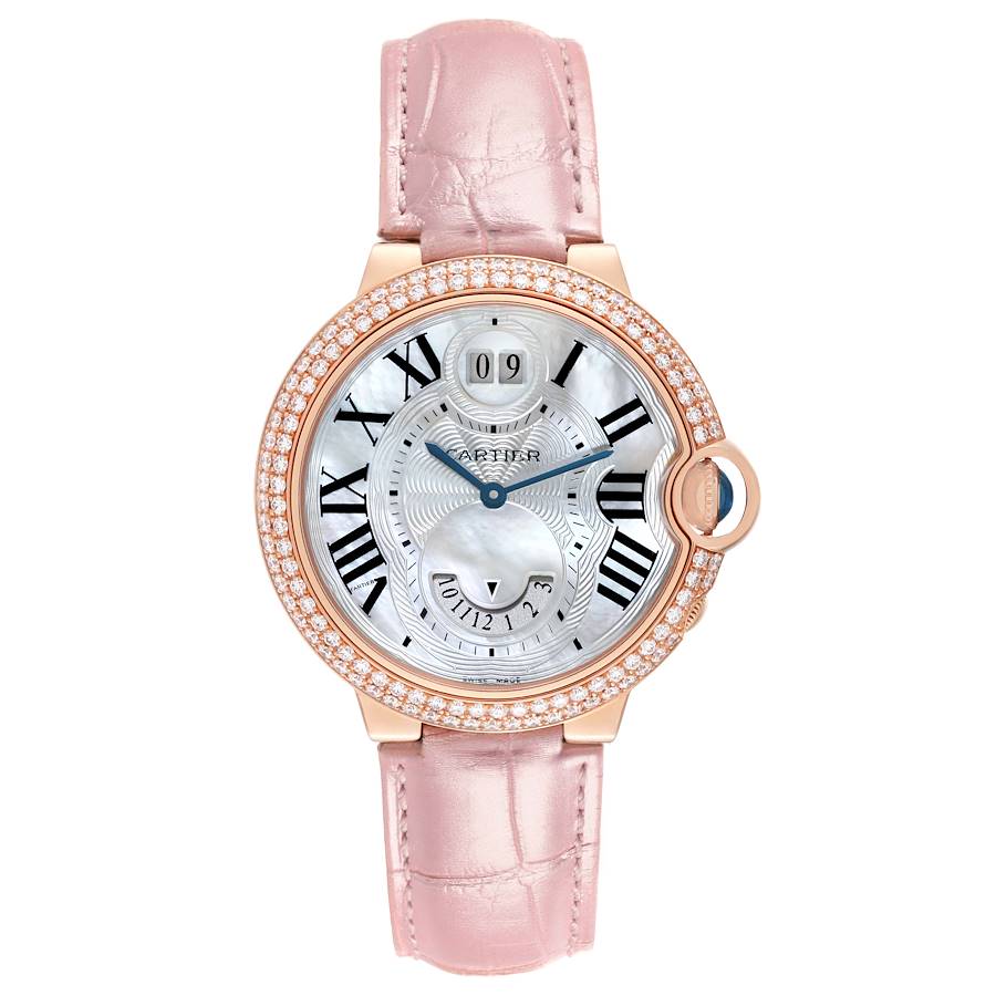 Cartier Ballon Bleu Mother of Pearl Rose Gold Diamond Watch WE902018
