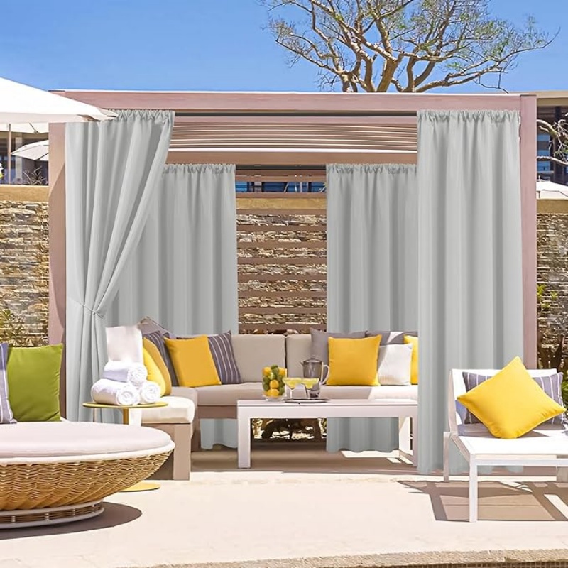 Outdoor Patio Curtains Waterproof with Rod Pocket
