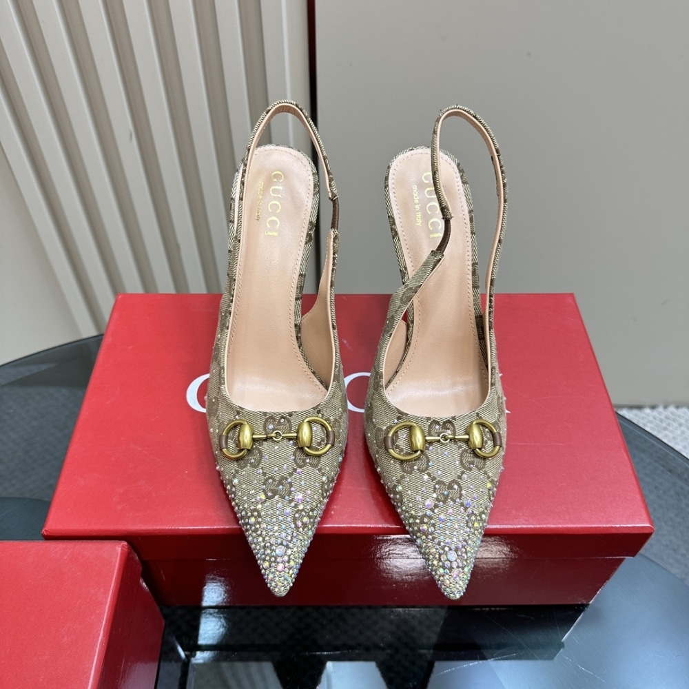 Gucci Women’s Horsebit Pump Gg Canvas Beige And Dark Brown 812176 Fad21 2549