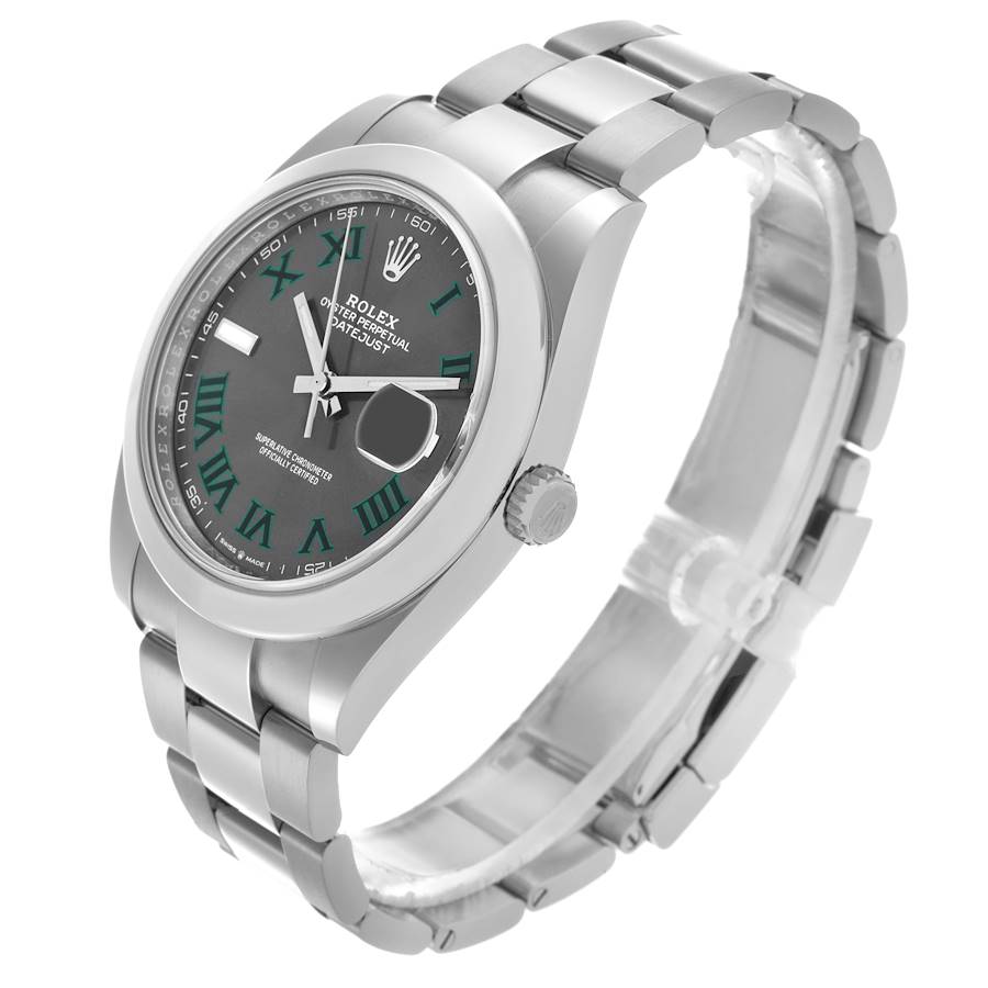 Rolex Datejust 41 Wimbledon Dial Steel Mens Watch 126300