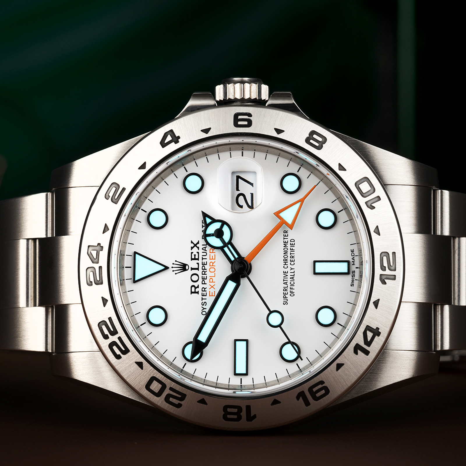 Rolex Explorer II 42 White Dial Orange Hand Mens Watch 216570