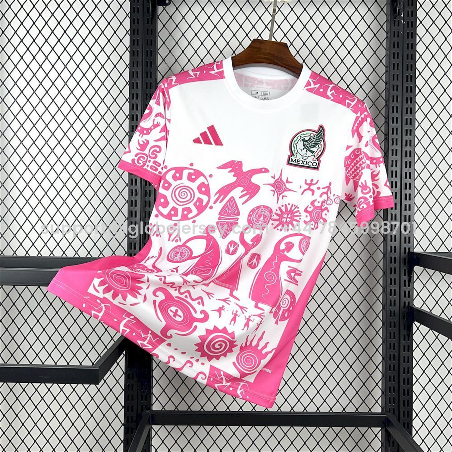 Mexico 25-26 Mayan Cvilization Pink And White Special Jersey - Fans Version