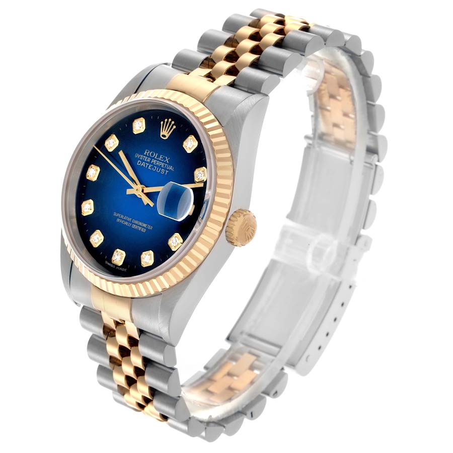 Rolex Datejust Vignette Diamond Steel Yellow Gold Mens Watch 16233