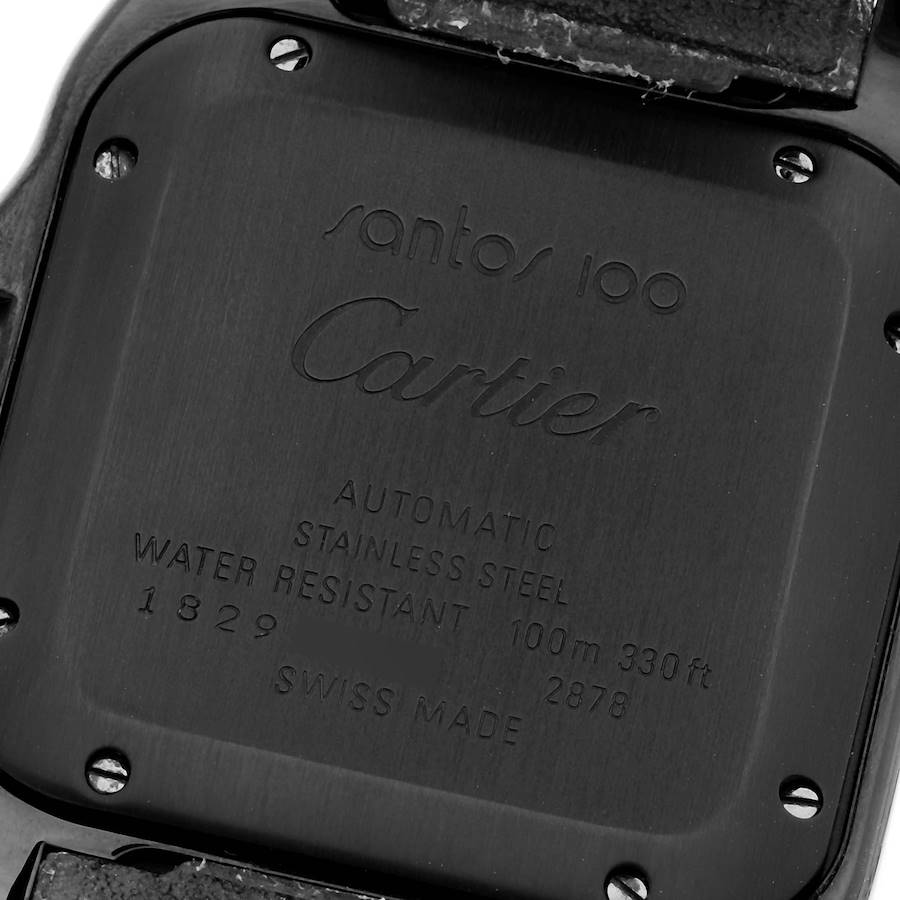 Cartier Santos 100 PVD Steel Rose Gold Midsize Mens Watch W2020009