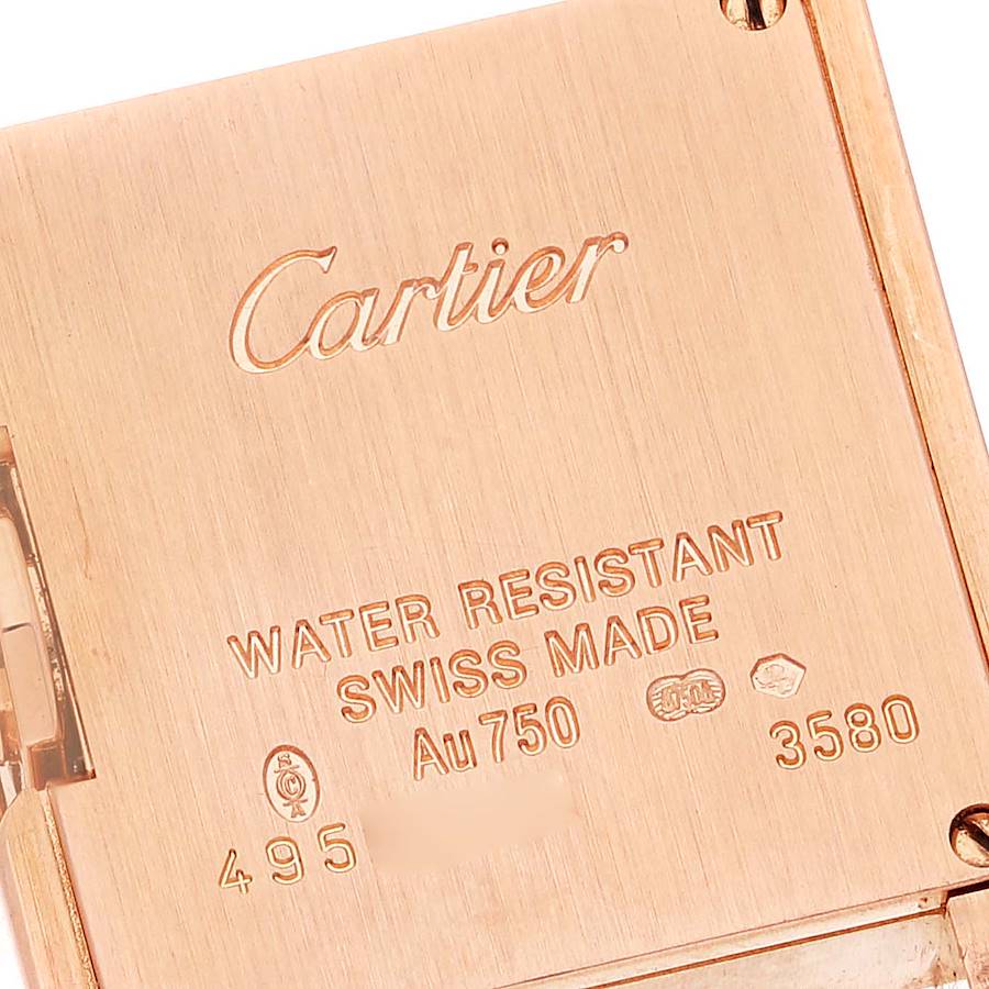 Cartier Tank Anglaise Rose Gold Silver Dial Diamond Ladies Watch WT100013