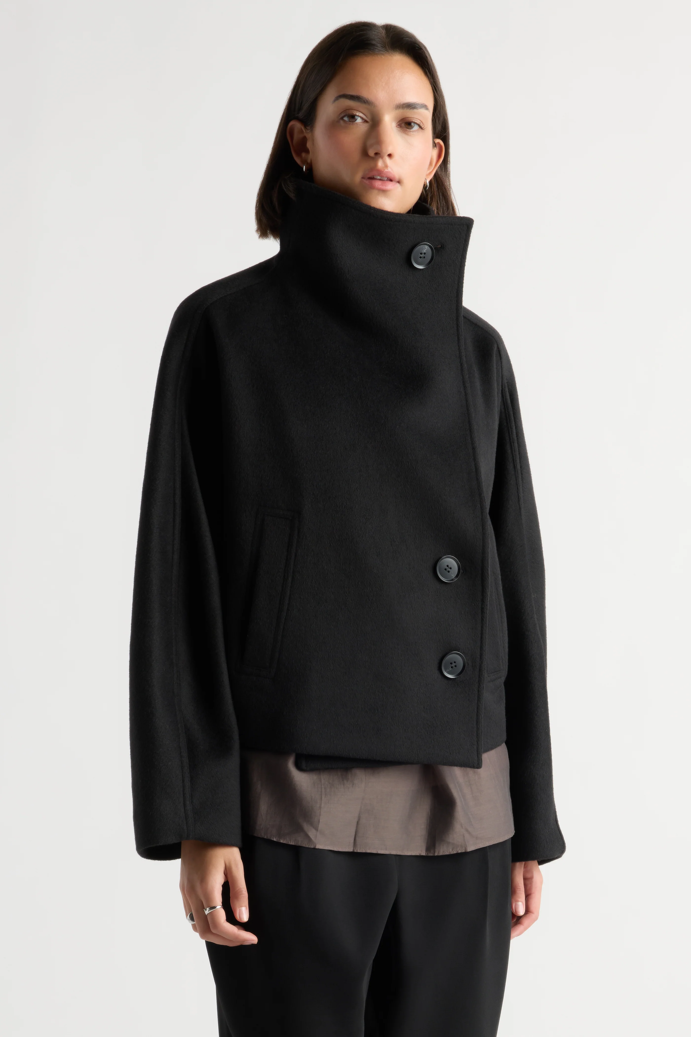 Vashti Wool-Blend Collared Peacoat