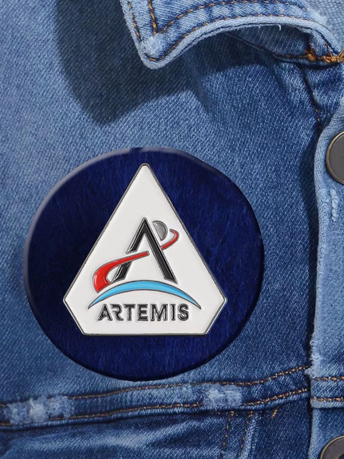 Unisex Artemis II Print Button