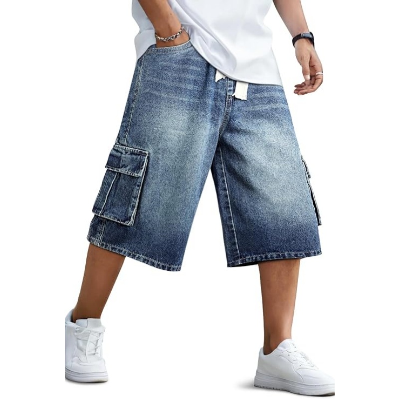 Mens Baggy Jean Shorts