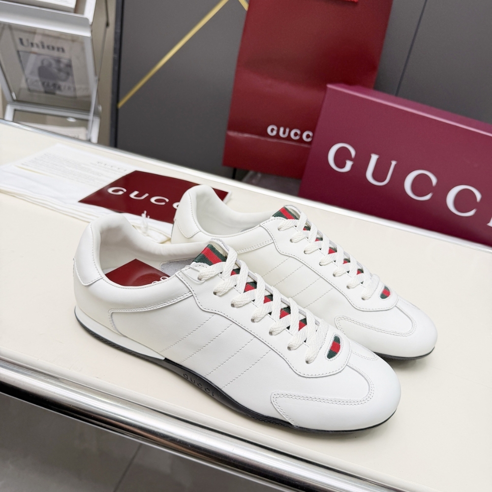 Gucci Men Shift Trainers White Leather 857018 Aafuh 9245