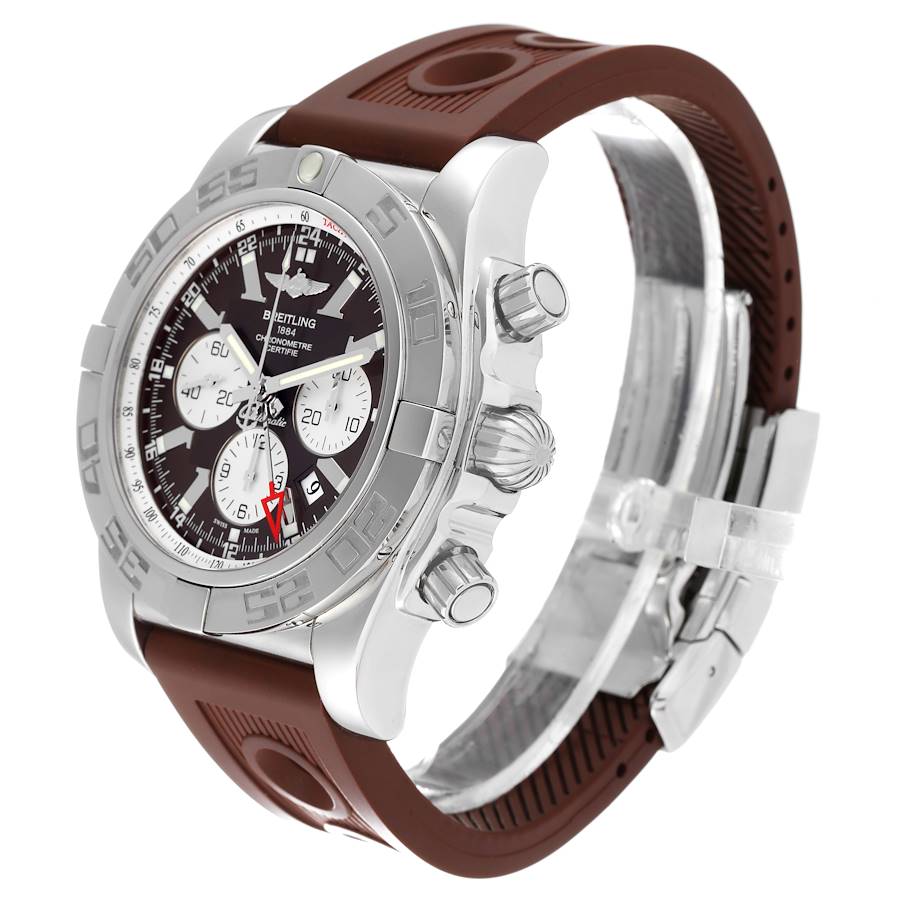 Breitling Chronomat GMT Steel Brown Dial Mens Watch AB0410