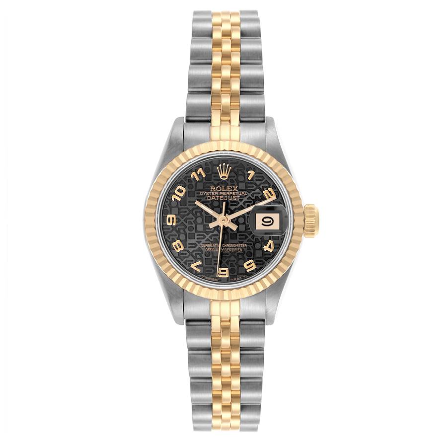 Rolex Datejust Steel Yellow Gold Black Dial Ladies Watch 69173