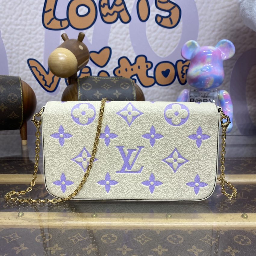 Replica Louis Vuitton Felicie Pochette White Purple