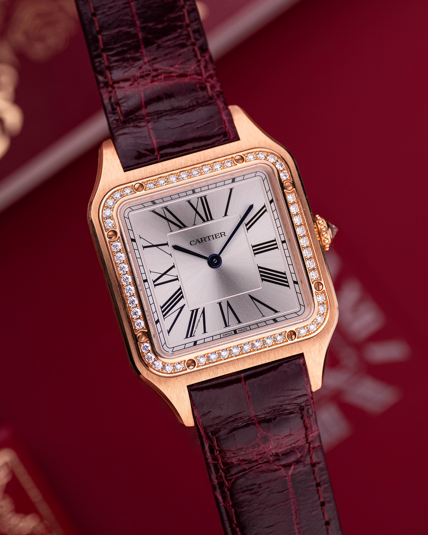 Cartier Santos Dumont LM PG/D WJSA0016 PG/RG Quartz