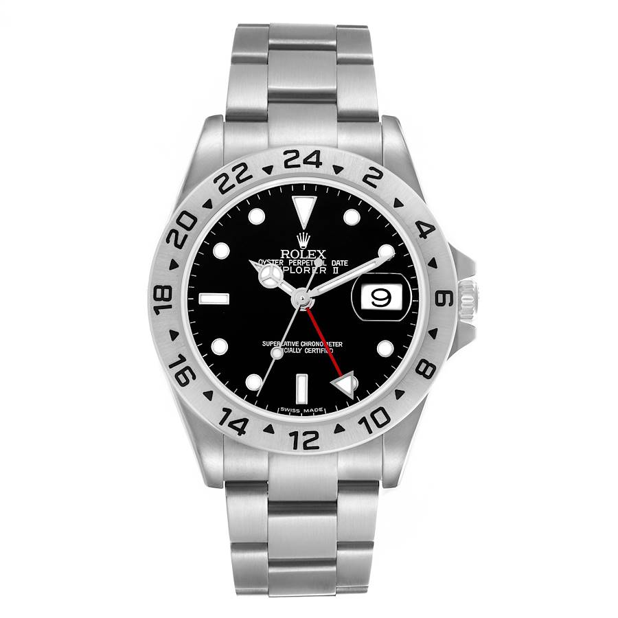 Rolex Explorer II Black Dial Steel Mens Watch 16570