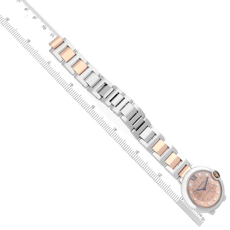 Cartier Ballon Bleu 36 Steel Rose Gold Diamond Ladies Watch WE902054