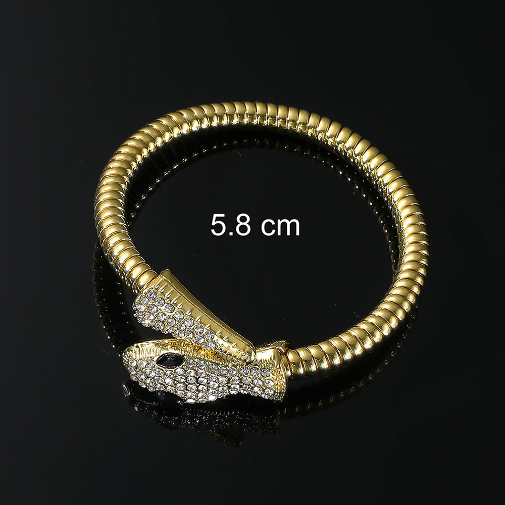 Iced Single lap Snake Head Bangle - Spiritual Protection & Transformation Talisman