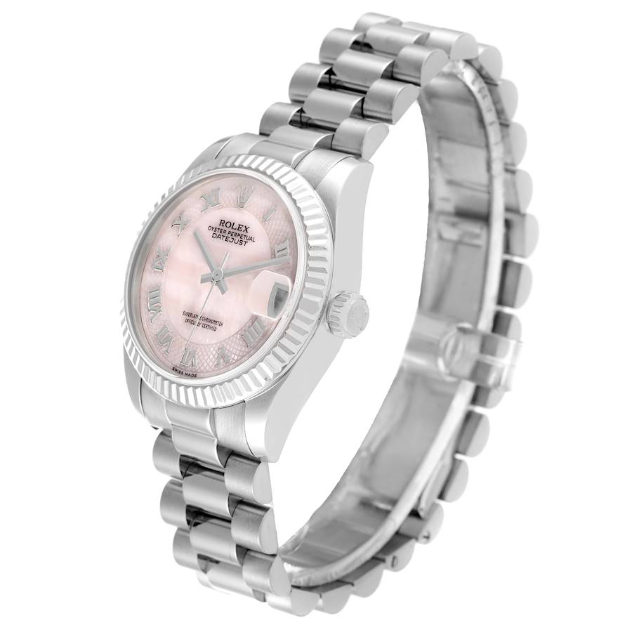 Rolex President Midsize White Gold Mother of Pearl Dial Ladies Watch 178279