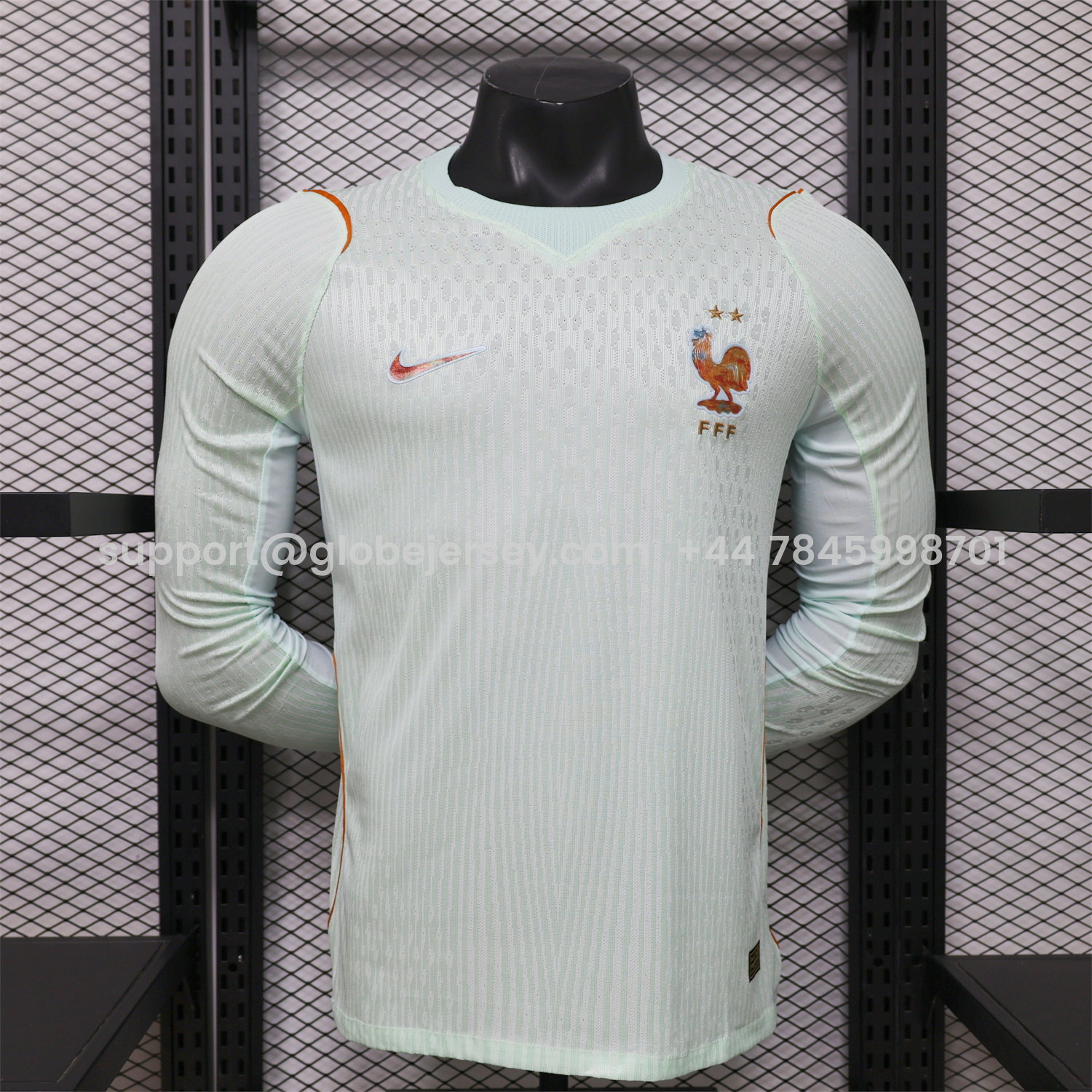 France 2026 Away Mint Green Long Sleeves Jersey - Player Version