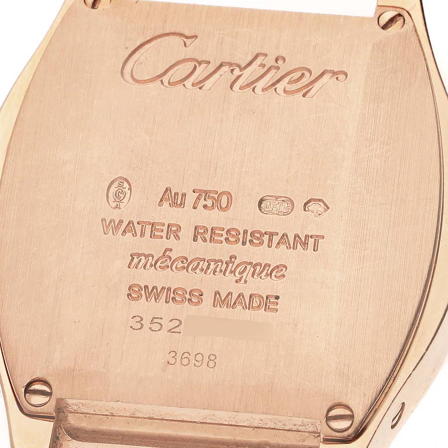 Cartier Tortue Rose Gold Silver Dial Diamond Ladies Watch WA501006