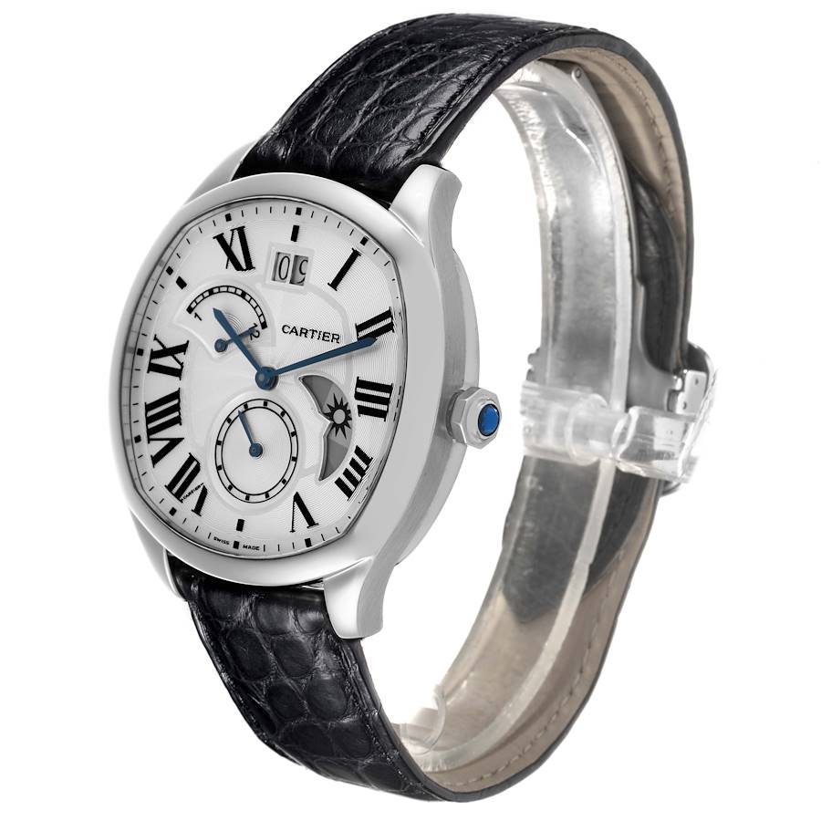Cartier Drive Retrograde Large Day Night Steel Mens Watch WSNM0005 Card