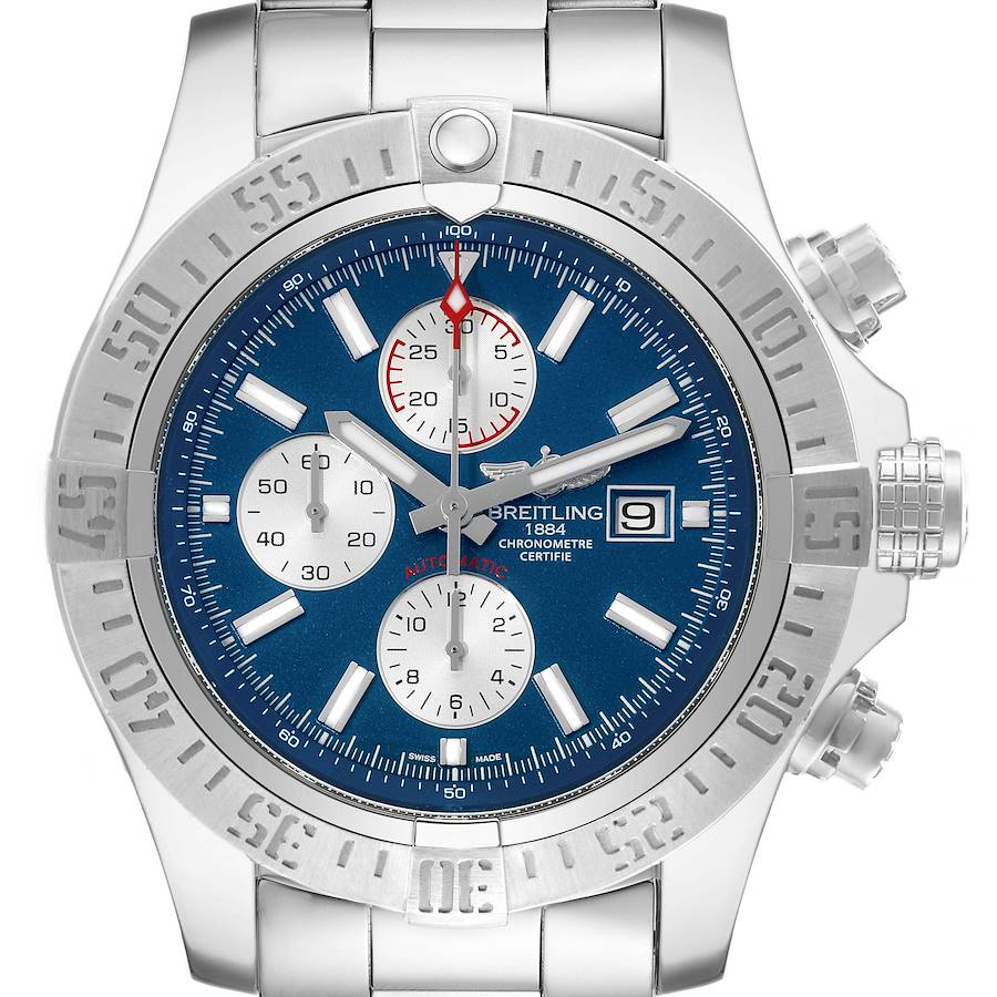 Breitling Aeromarine Super Avenger Blue Dial Steel Mens Watch A13371