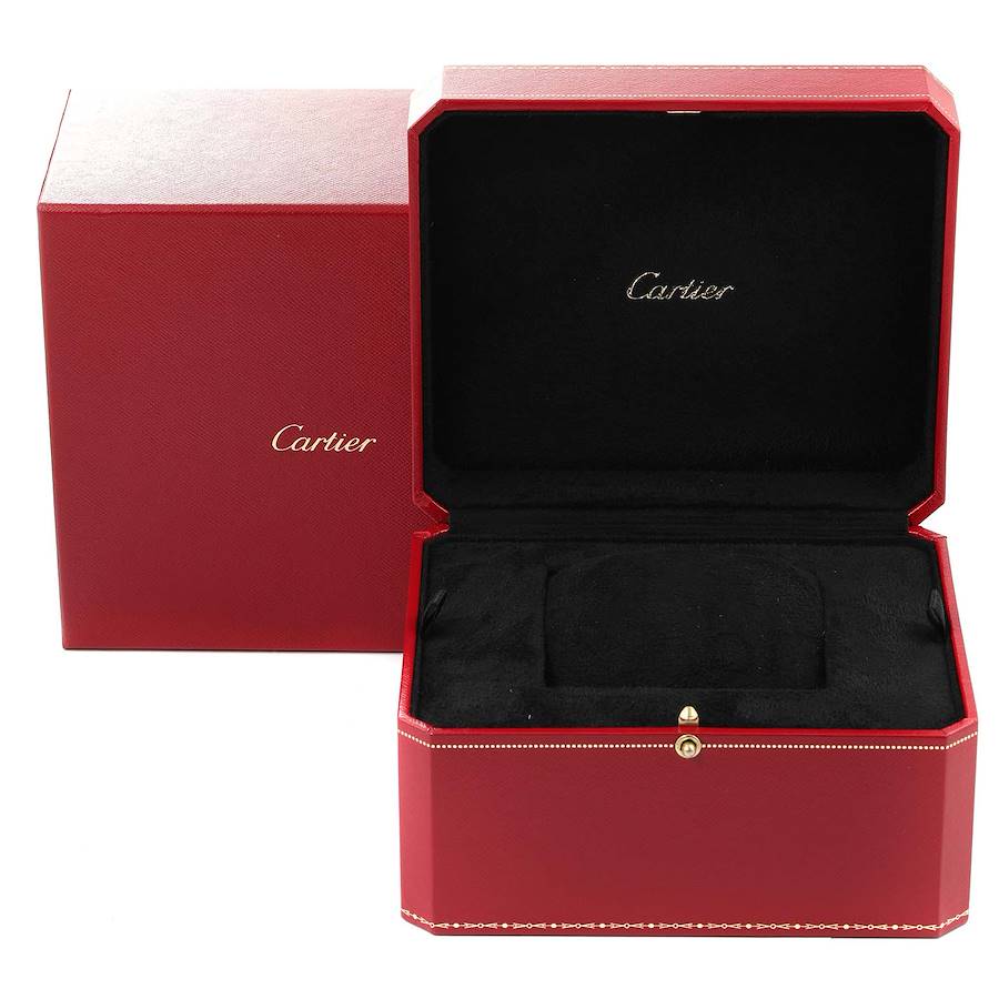 Cartier Santos Dumont Yellow Gold Silver Dial Mens Watch WH100351