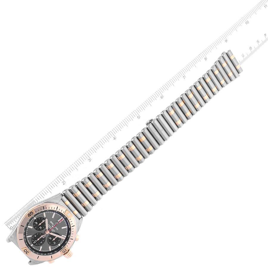 Breitling Chronomat B01 Steel Rose Gold Grey Dial Mens Watch UB0134