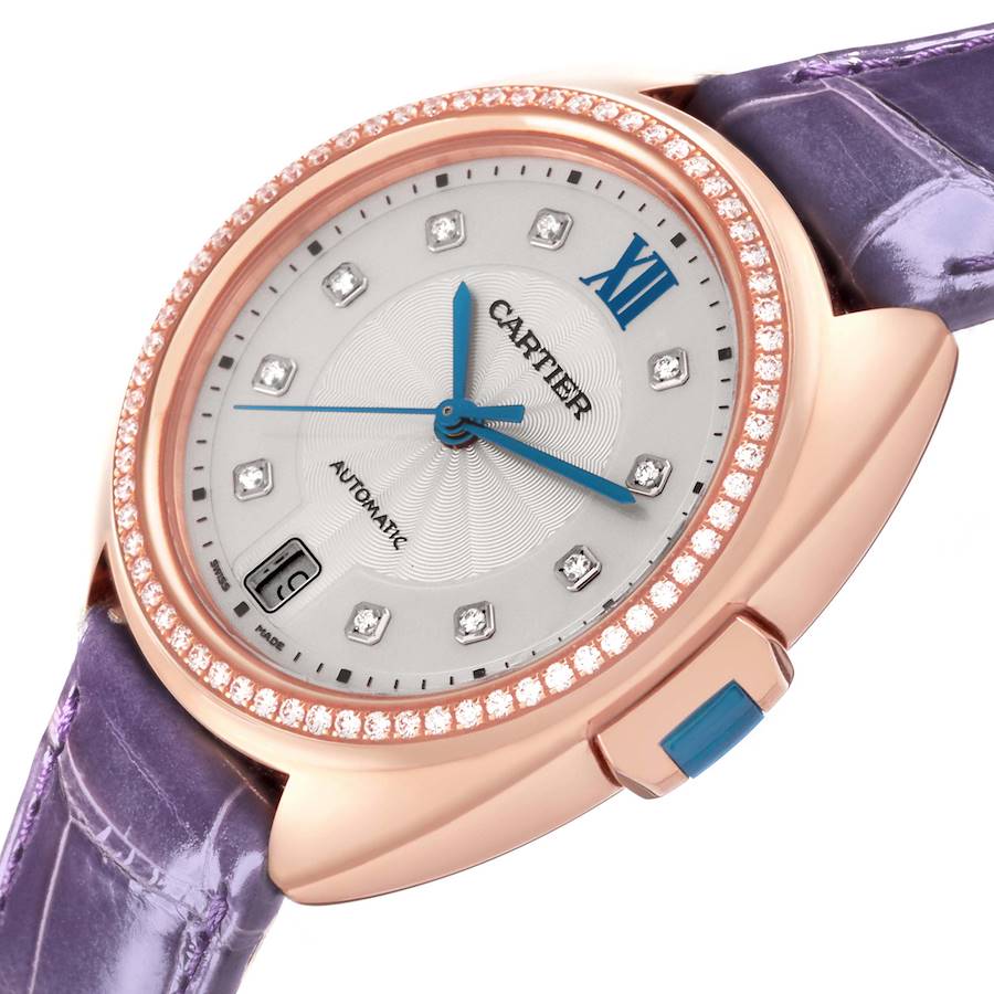 Cartier Cle Rose Gold Automatic Diamond Ladies Watch WJCL0039