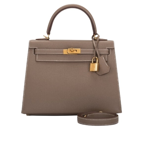 Hermes Kelly Epsom Ck18 Etoupe Gold Hardware 28Cm