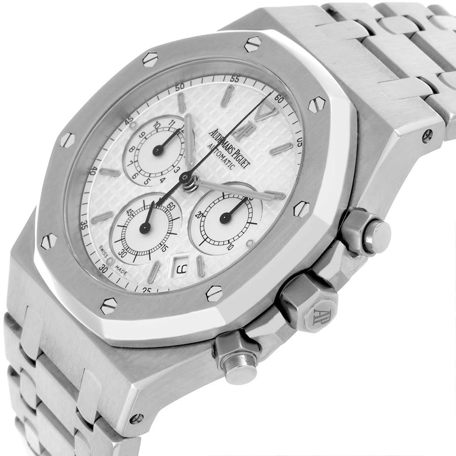 Audemars Piguet Royal Oak Chronograph White Dial Steel Mens Watch 25860ST