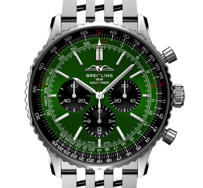 【Super Clone】Breitling AB0137241L1A1 Navitimer B01 Green Dial - Νew-【Order now and get a premium gift box】