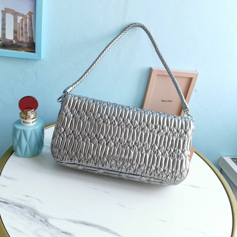 Replica Miu Miu Crystal Handbag Silver