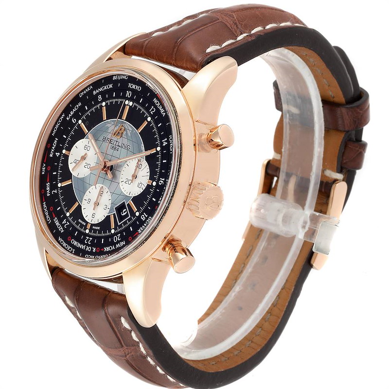 Breitling Transocean Chronograph Unitime Rose Gold Watch RB0510