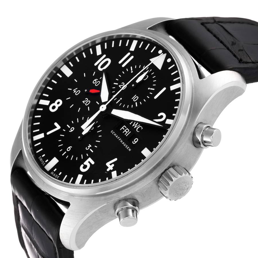 IWC Pilot Black Dial Men's Chronograph Watch IW377709
