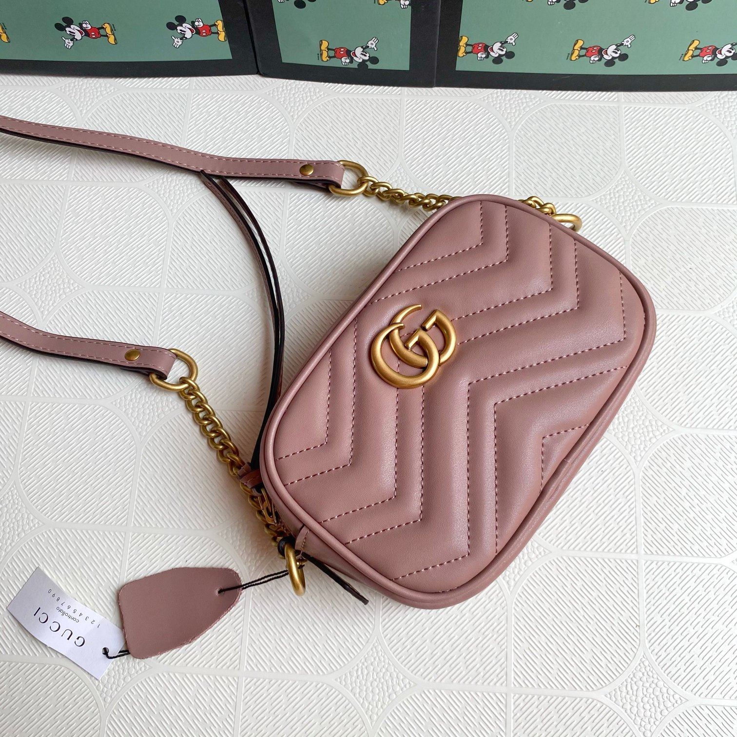 Gucci GG Marmont Small Shoulder Bag Pink 24Cm 447632 Dtd1T 5729 Gucci
