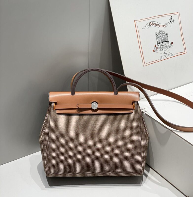 Replica Hermès Herbag 31Cm Brown Plaid