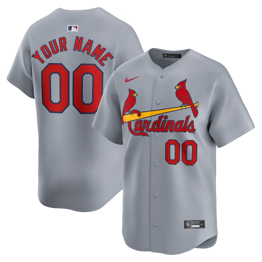 St. Louis Cardinals Away Limited Custom Jersey Gray