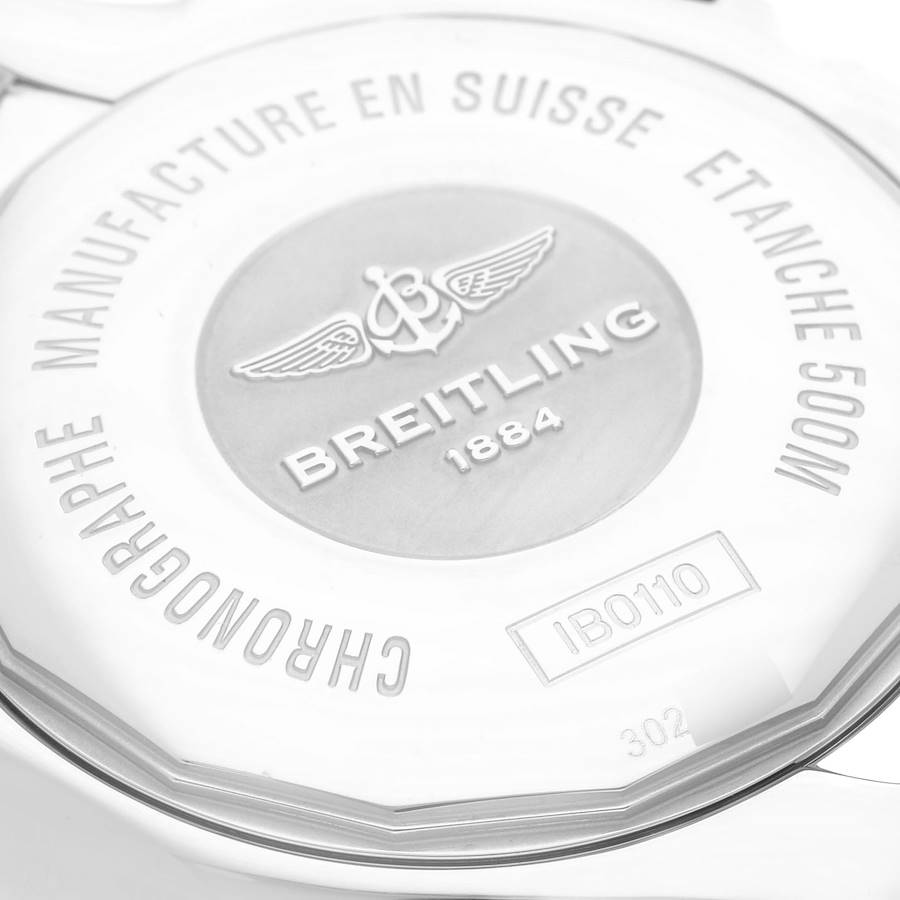 Breitling Chronomat White Dial Steel Rose Gold Mens Watch IB0110