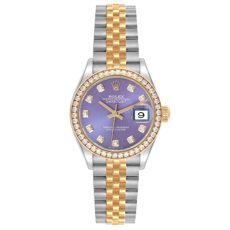 Rolex Datejust 28 Steel Yellow Gold Diamond Ladies Watch 279383 Card