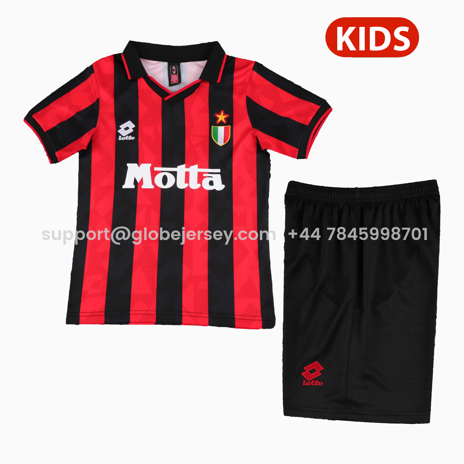 Retro AC Milan 1993-94 Home Kids Kit