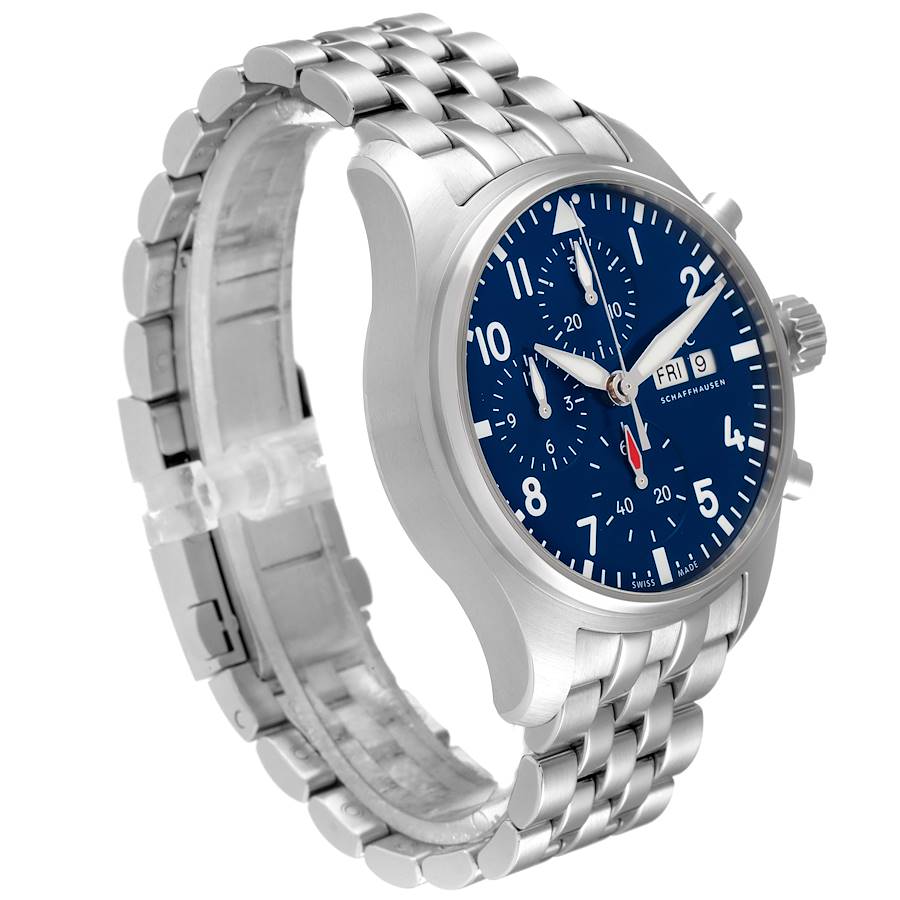 IWC Pilot 41mm Blue Dial Chronograph Steel Mens Watch IW388102